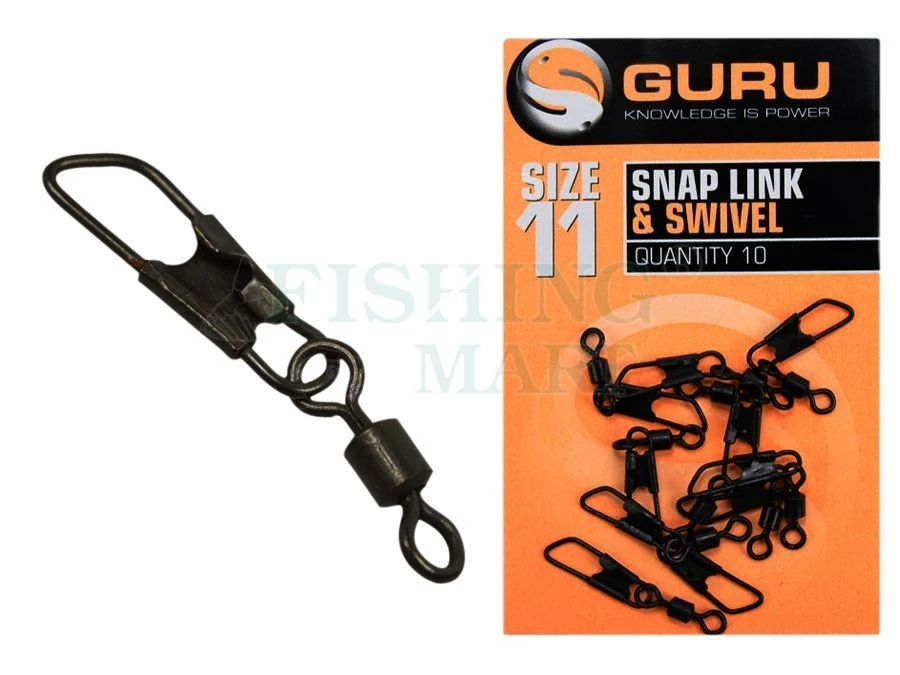 Guru Agrafki Z Krętlikiem Snap Link + Swivel 1 Guru Agrafki Z Krętlikiem Snap Link + Swivel